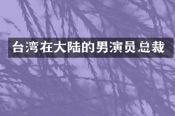 台湾在大陆的男演员总裁