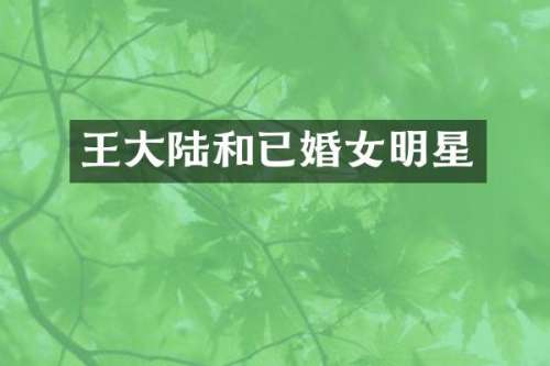 王大陆和已婚女明星