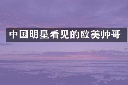 中国明星看见的欧美帅哥