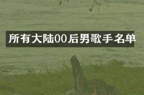 所有大陆00后男歌手名单