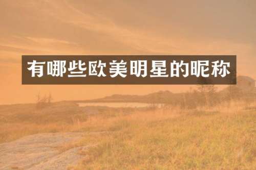 有哪些欧美明星的昵称