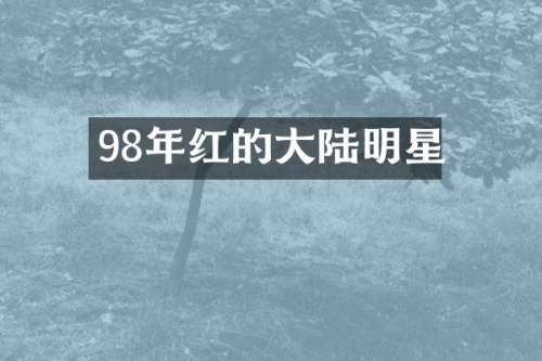 98年红的大陆明星