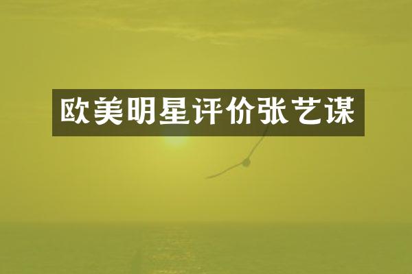 欧美明星评价张艺谋