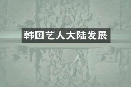 韩国艺人大陆发展