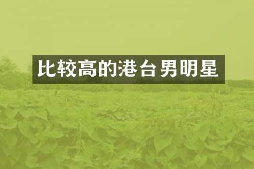 比较高的港台男明星