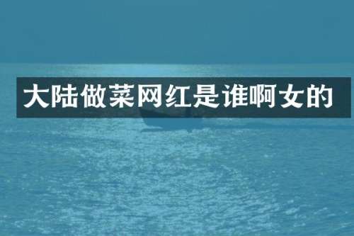 大陆做菜网红是谁啊女的