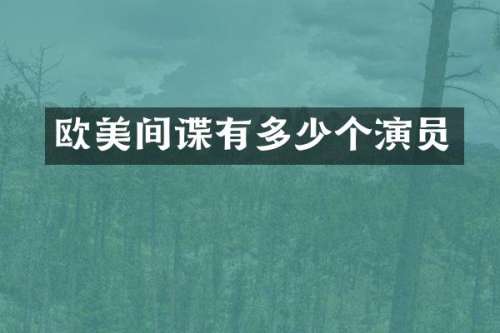 欧美间谍有多少个演员