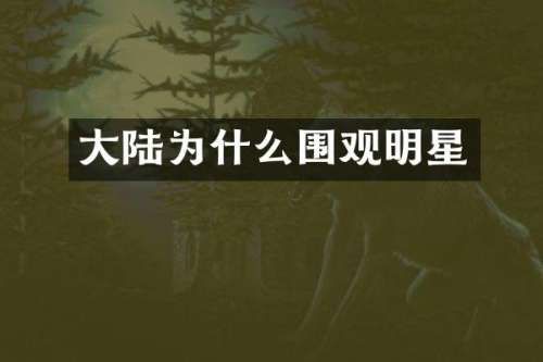 大陆为什么围观明星