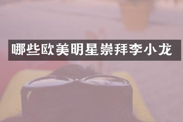哪些欧美明星崇拜李小龙