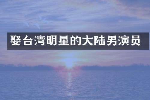 娶台湾明星的大陆男演员