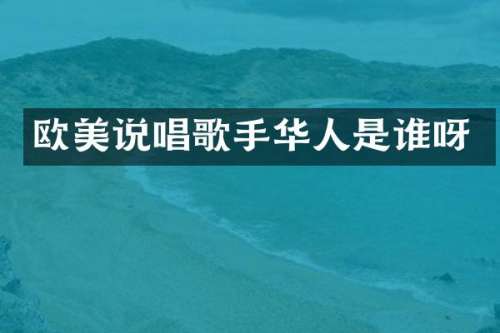 欧美说唱歌手华人是谁呀