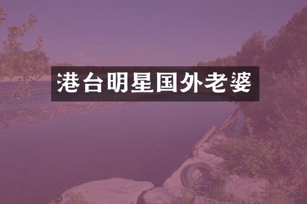 港台明星国外老婆