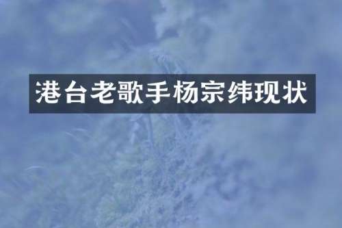 港台老歌手杨宗纬现状