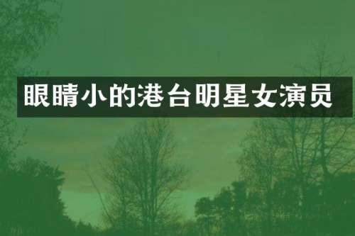 眼睛小的港台明星女演员