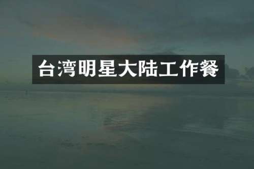 台湾明星大陆工作餐