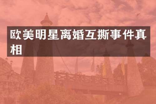 欧美明星离婚互撕事件真相