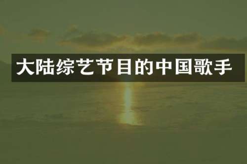 大陆综艺节目的中国歌手