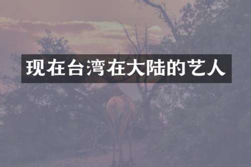 现在台湾在大陆的艺人
