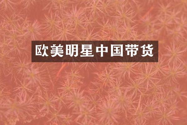 欧美明星中国带货