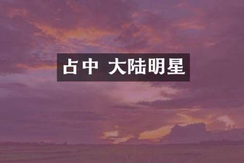  大陆明星