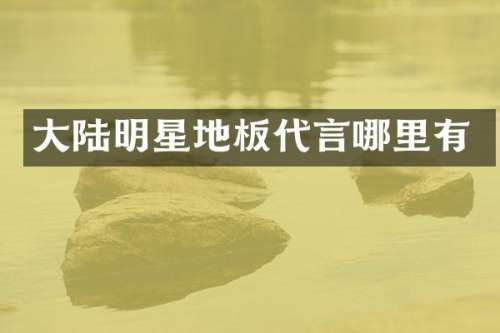 大陆明星地板代言哪里有