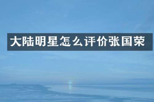 大陆明星怎么评价张国荣
