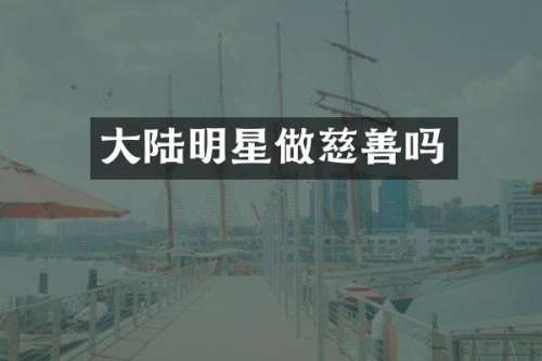大陆明星做慈善吗