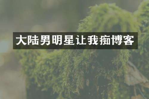 大陆男明星让我痴博客