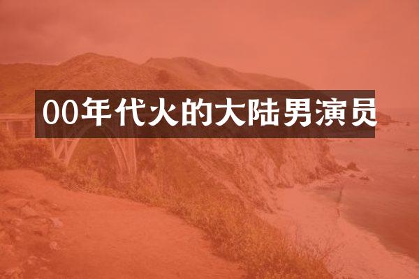 00年代火的大陆男演员