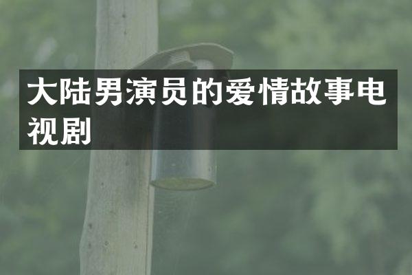 大陆男演员的爱情故事电视剧