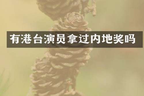 有港台演员拿过内地奖吗