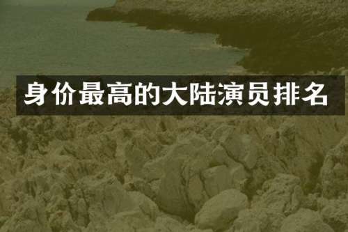 身价最高的大陆演员排名