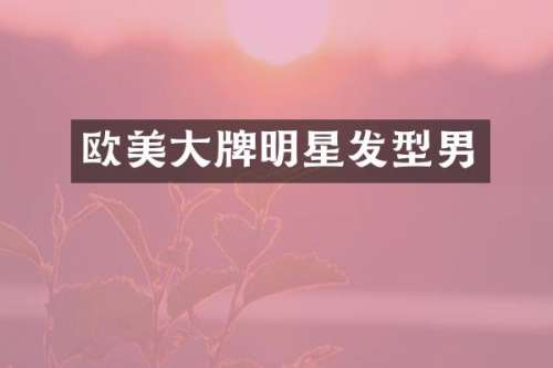 欧美大牌明星发型男