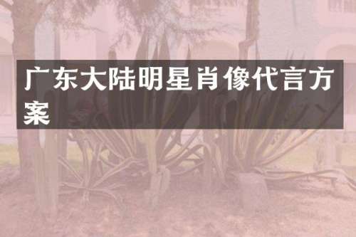 广东大陆明星肖像代言方案