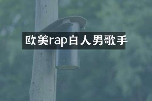 欧美rap白人男歌手