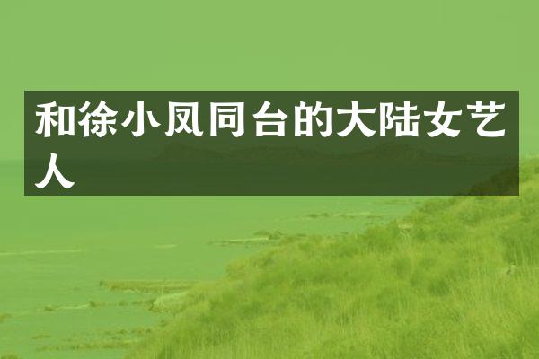 和徐小凤同台的大陆女艺人