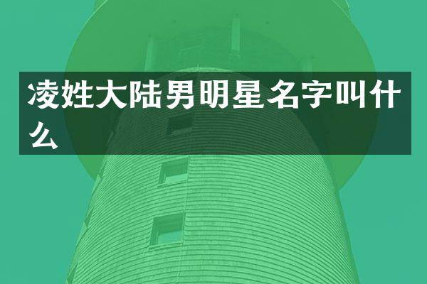 凌姓大陆男明星名字叫什么