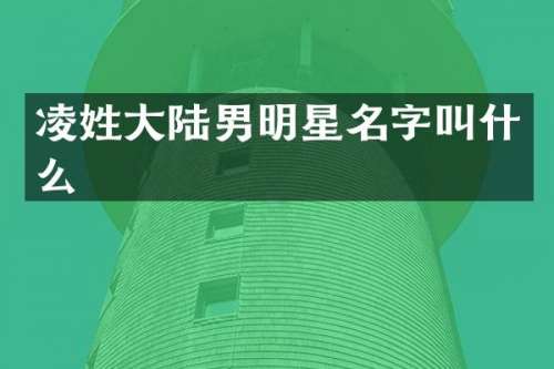 凌姓大陆男明星名字叫什么