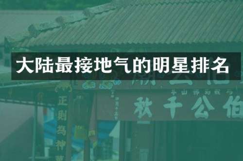 大陆最接地气的明星排名