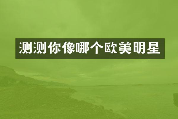 测测你像哪个欧美明星