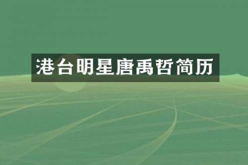 港台明星唐禹哲简历