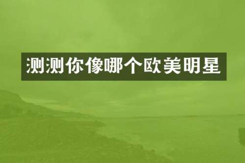测测你像哪个欧美明星