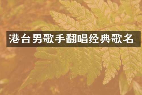 港台男歌手翻唱经典歌名