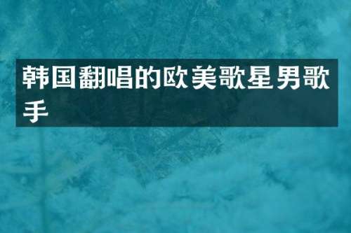 韩国翻唱的欧美歌星男歌手