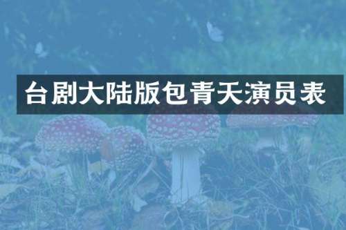 台剧大陆版包青天演员表