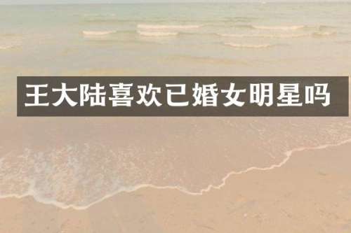 王大陆喜欢已婚女明星吗