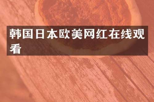 韩国日本欧美网红在线观看