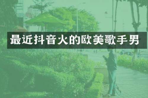 最近抖音火的欧美歌手男