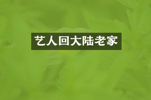 艺人回大陆老家