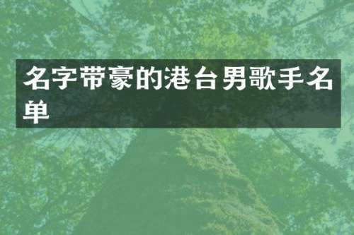 名字带豪的港台男歌手名单